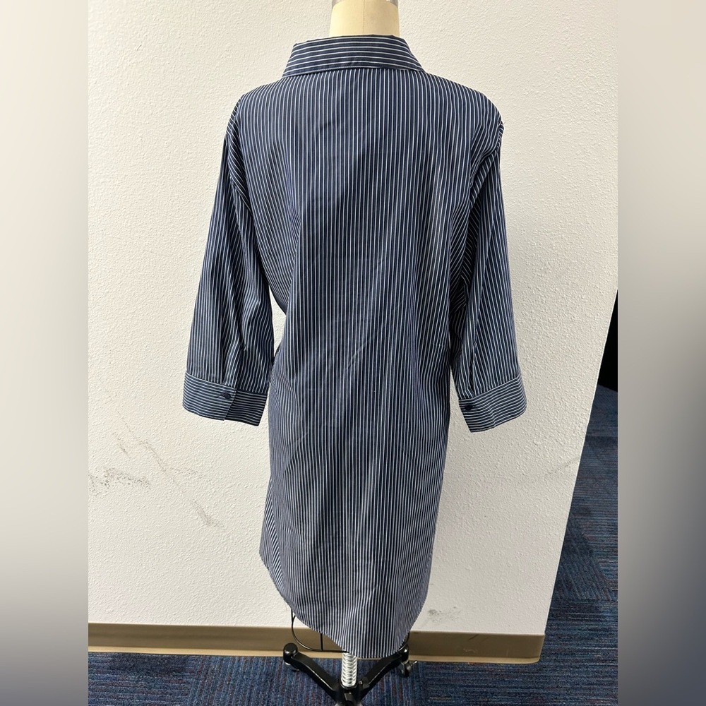 Mlle Gabrielle Navy and White Striped Dress - Picture 3 of 5